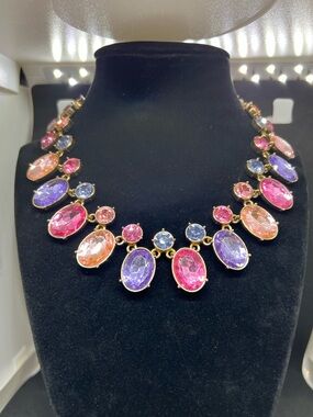 Real Collectibles By Adrienne 16" Charm Necklace Multicolor Stones Copper Color